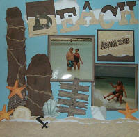 Beach Bums Scrapbook Layout with Shaker Boxes (2 Pages)